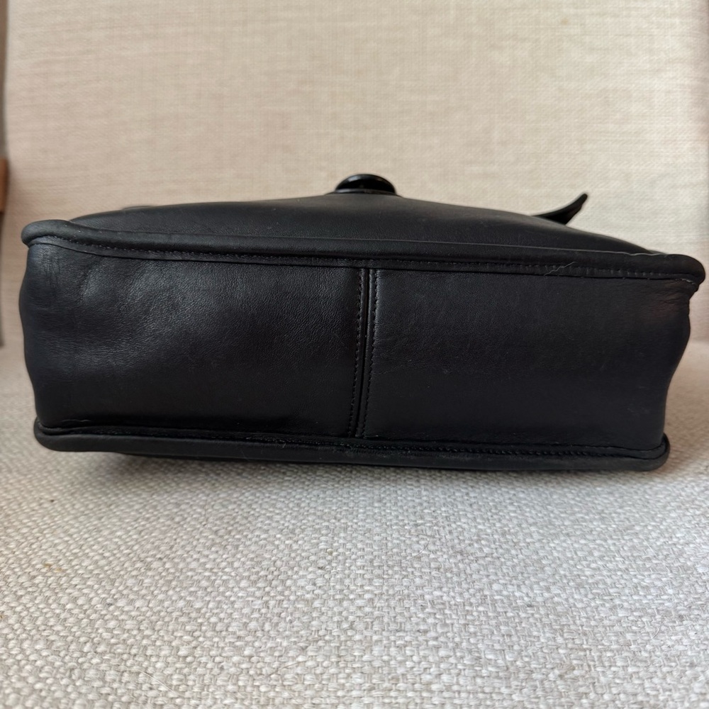 Vintage Coach Willis Bag Black Leather Crossbody Top Handle 9927 - Picture 5 of 9